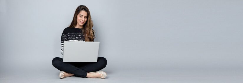 young girl blogging